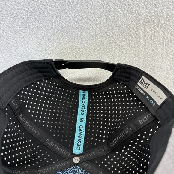 Melin Snapback Hat Black Odyssey Hydro Vented Adjustable Stacked Classic Solid - Picture 4 of 8